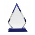  CRY272 Clear Crystal Diamond on Blue Pedestal Base 9 inch